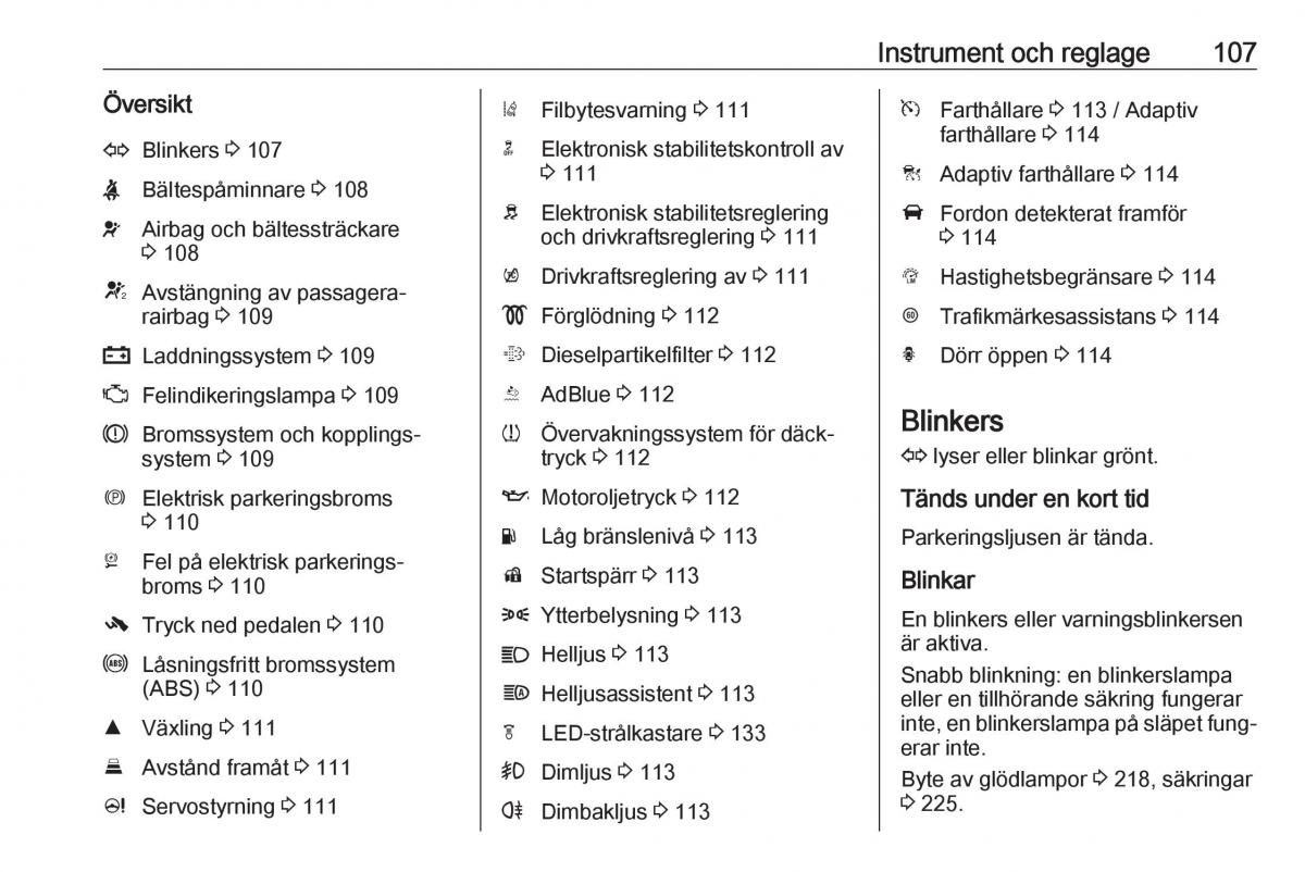 manual  Opel Zafira C FL instruktionsbok / page 109