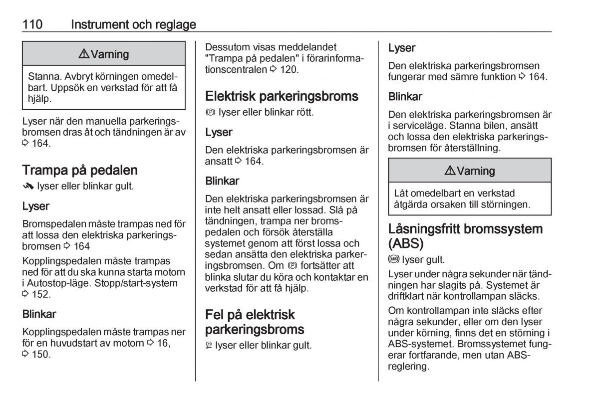 manual  Opel Zafira C FL instruktionsbok / page 112