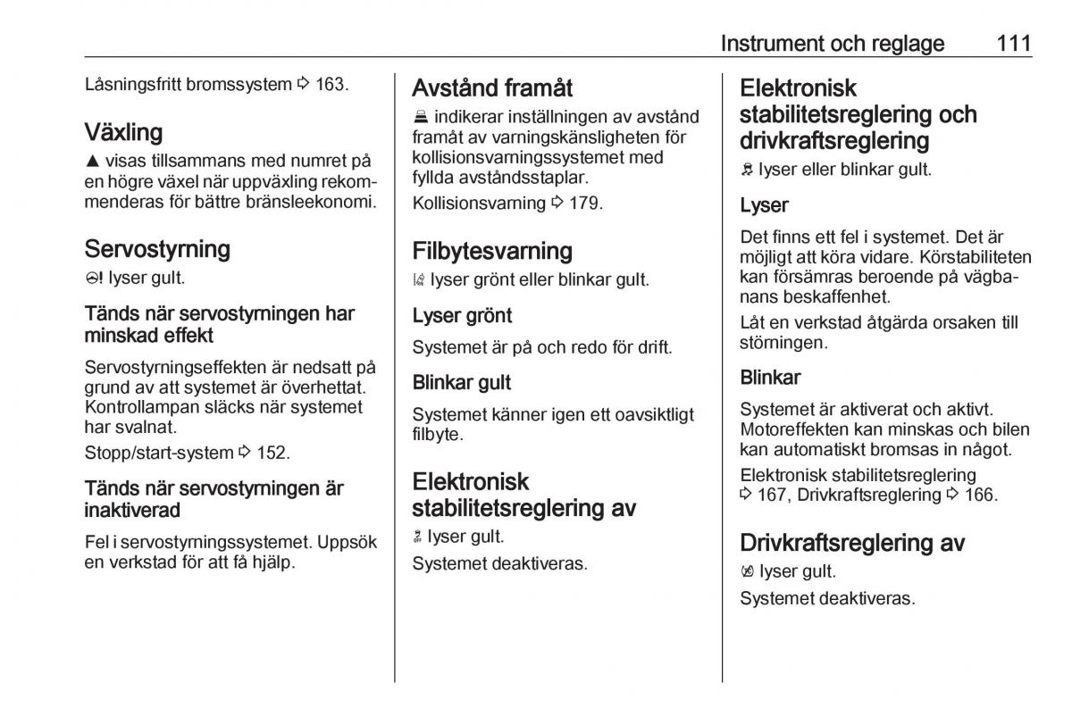 manual  Opel Zafira C FL instruktionsbok / page 113