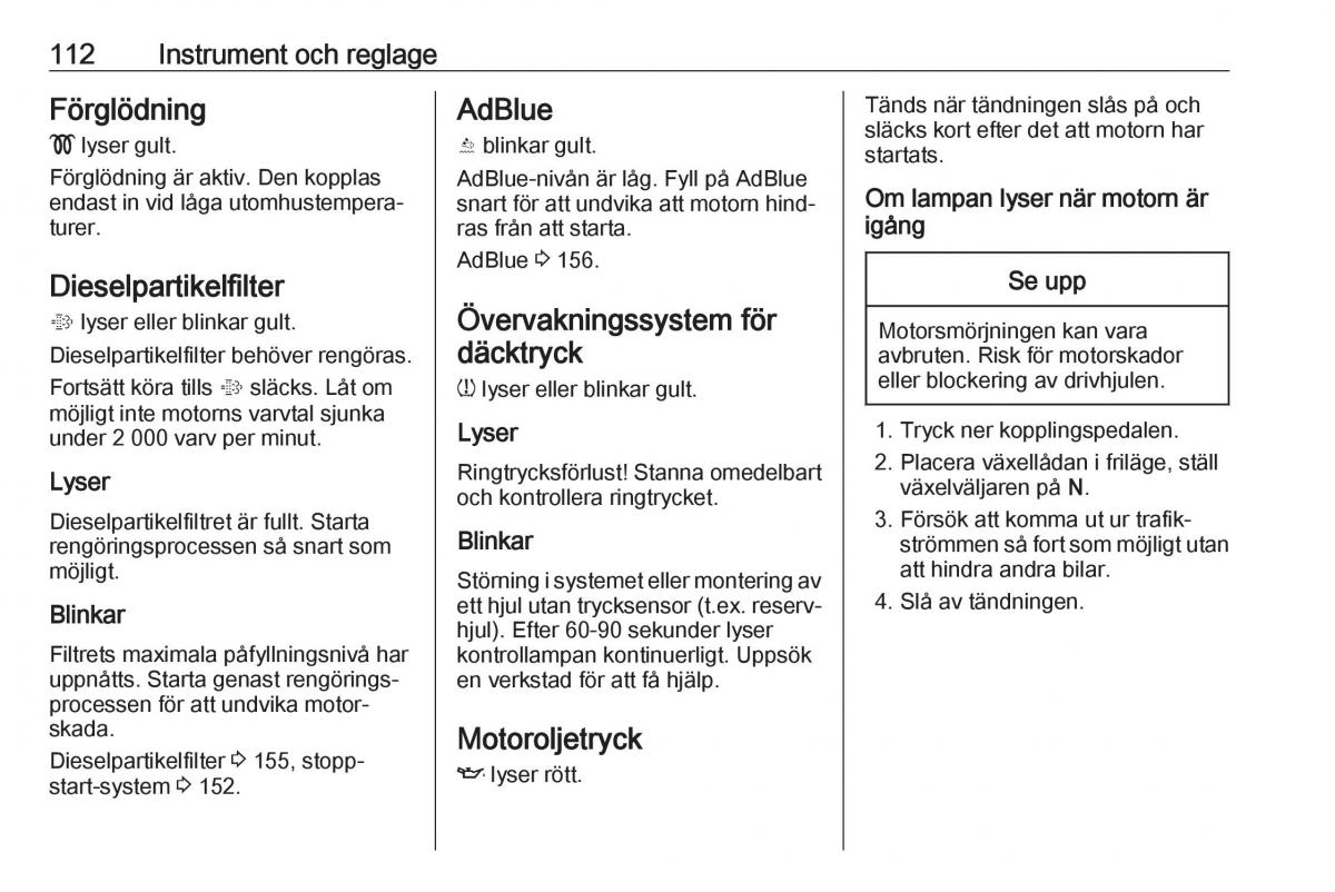 manual  Opel Zafira C FL instruktionsbok / page 114