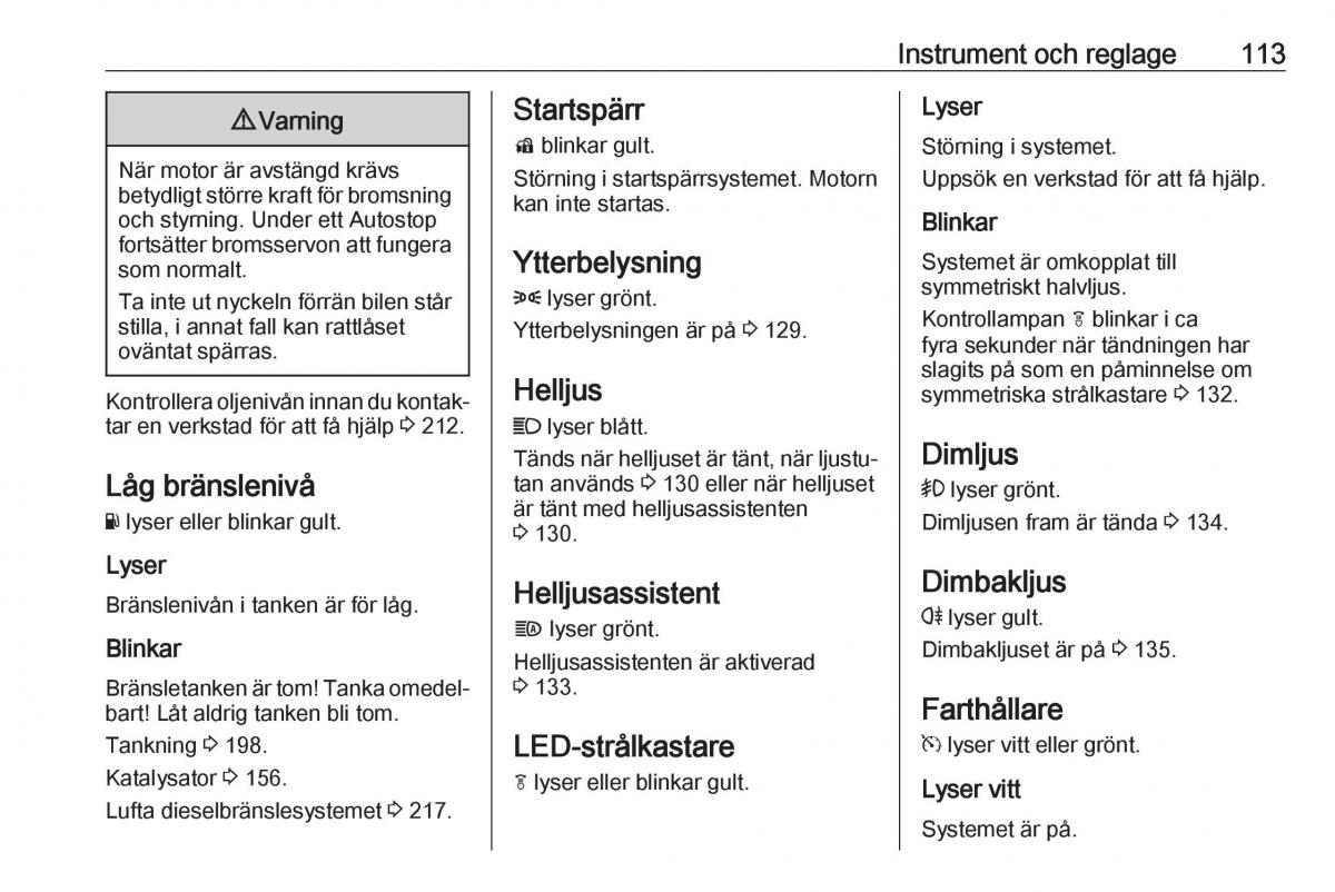 manual  Opel Zafira C FL instruktionsbok / page 115