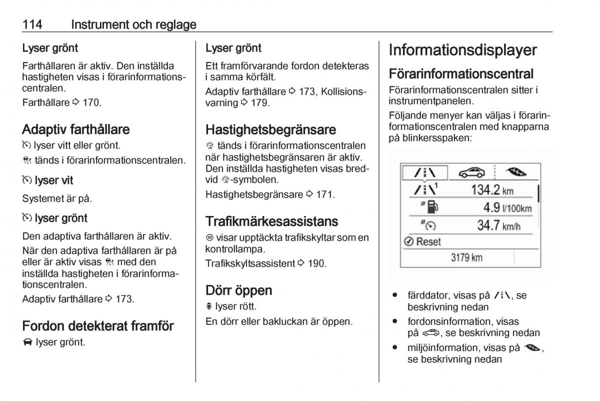 manual  Opel Zafira C FL instruktionsbok / page 116