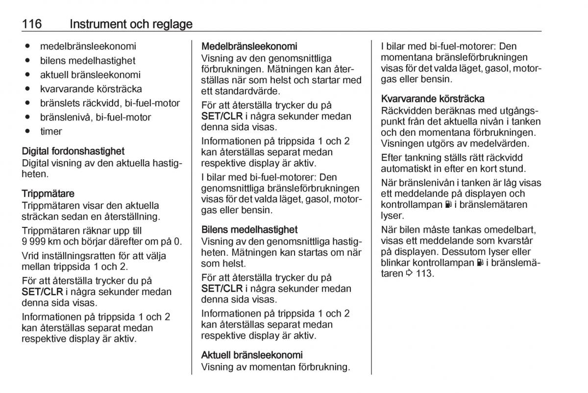 Opel Zafira C FL instruktionsbok / page 118