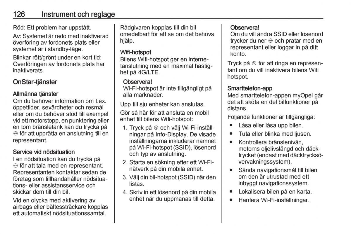 manual  Opel Zafira C FL instruktionsbok / page 128