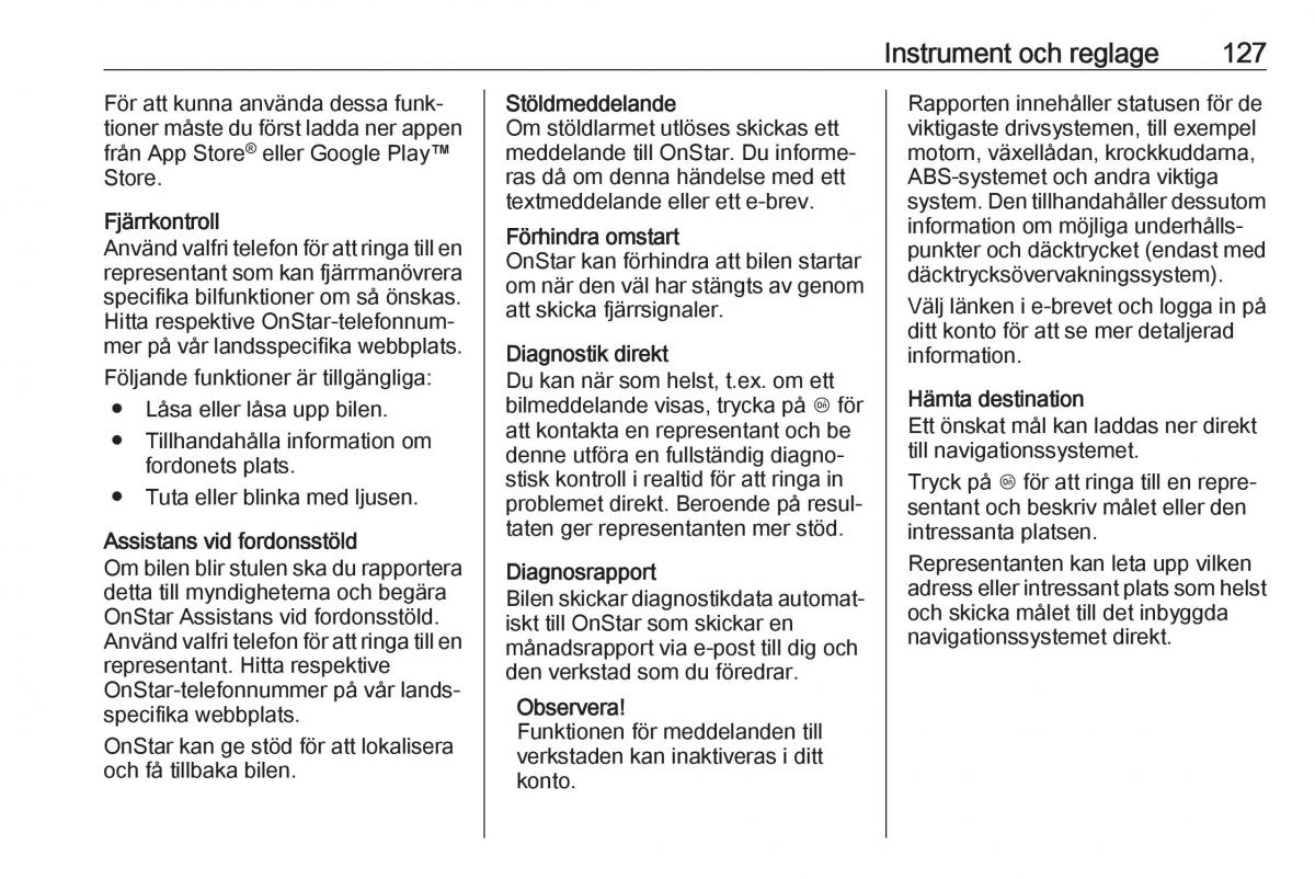 manual  Opel Zafira C FL instruktionsbok / page 129