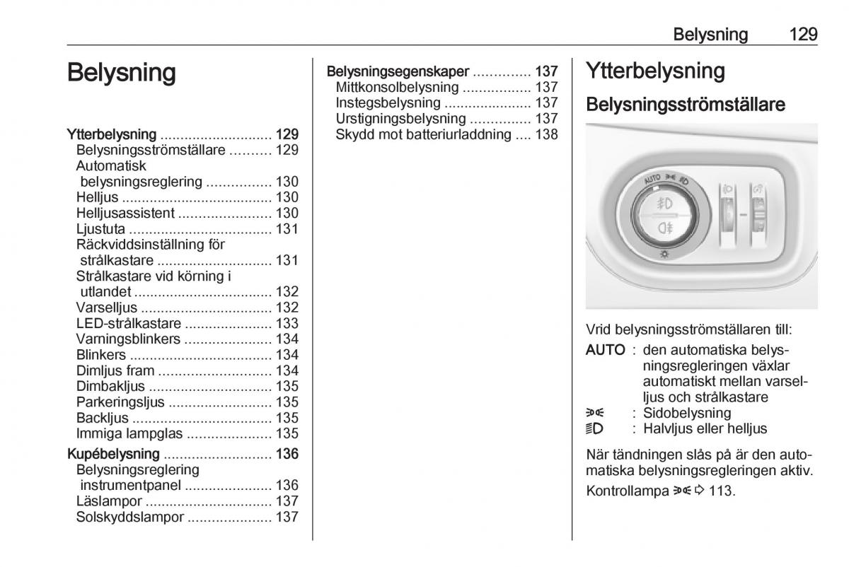 manual  Opel Zafira C FL instruktionsbok / page 131