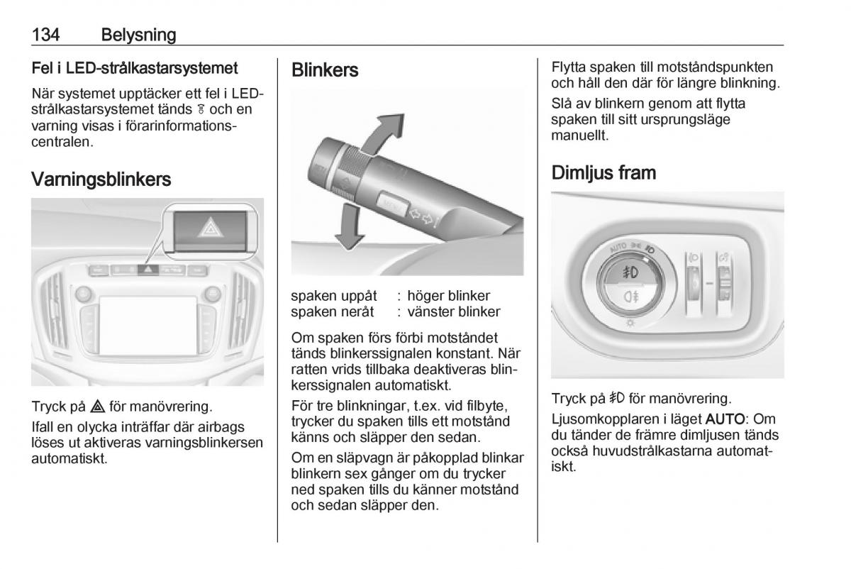 manual  Opel Zafira C FL instruktionsbok / page 136