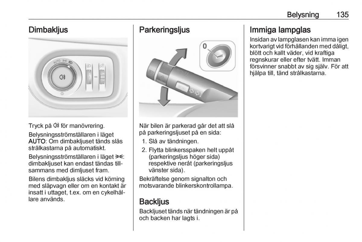 manual  Opel Zafira C FL instruktionsbok / page 137