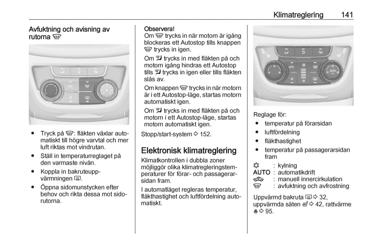 manual  Opel Zafira C FL instruktionsbok / page 143