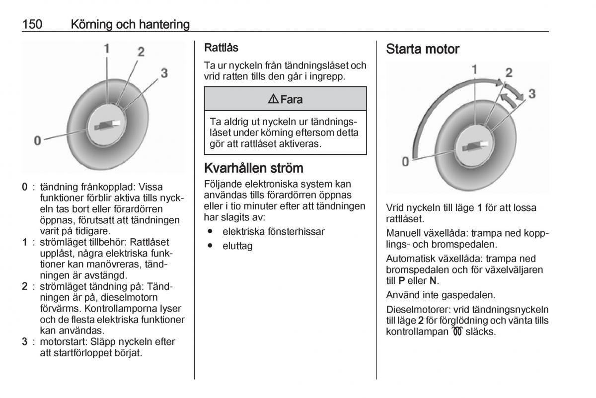 manual  Opel Zafira C FL instruktionsbok / page 152