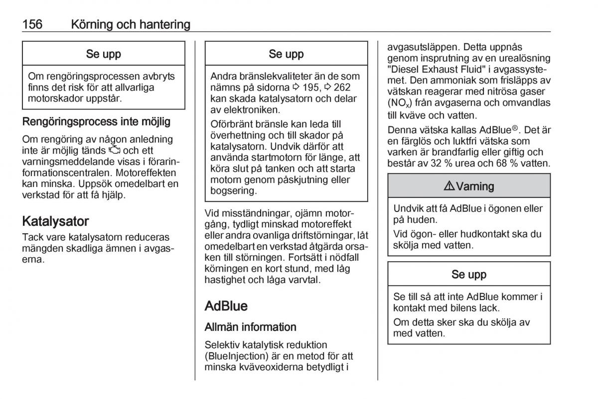 manual  Opel Zafira C FL instruktionsbok / page 158