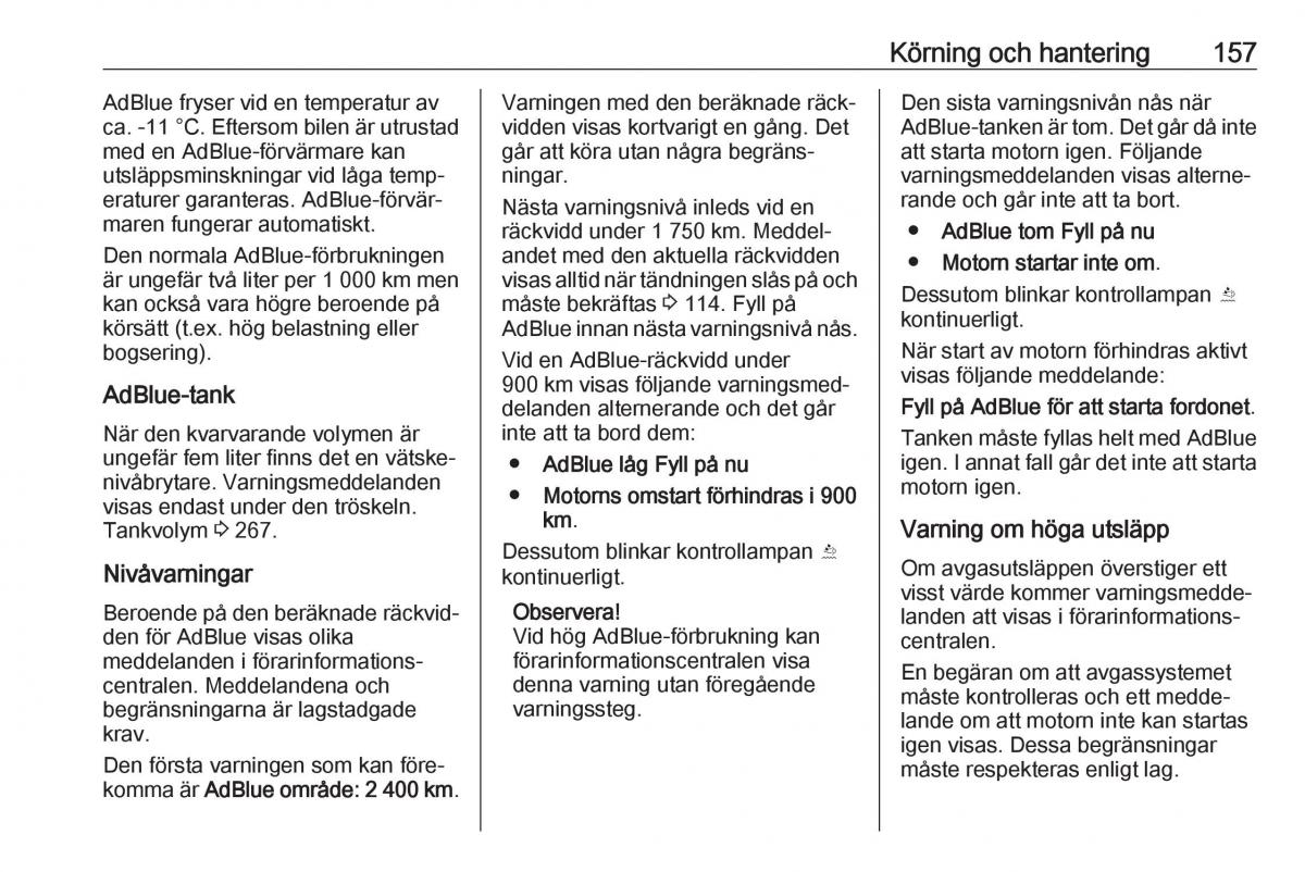 manual  Opel Zafira C FL instruktionsbok / page 159