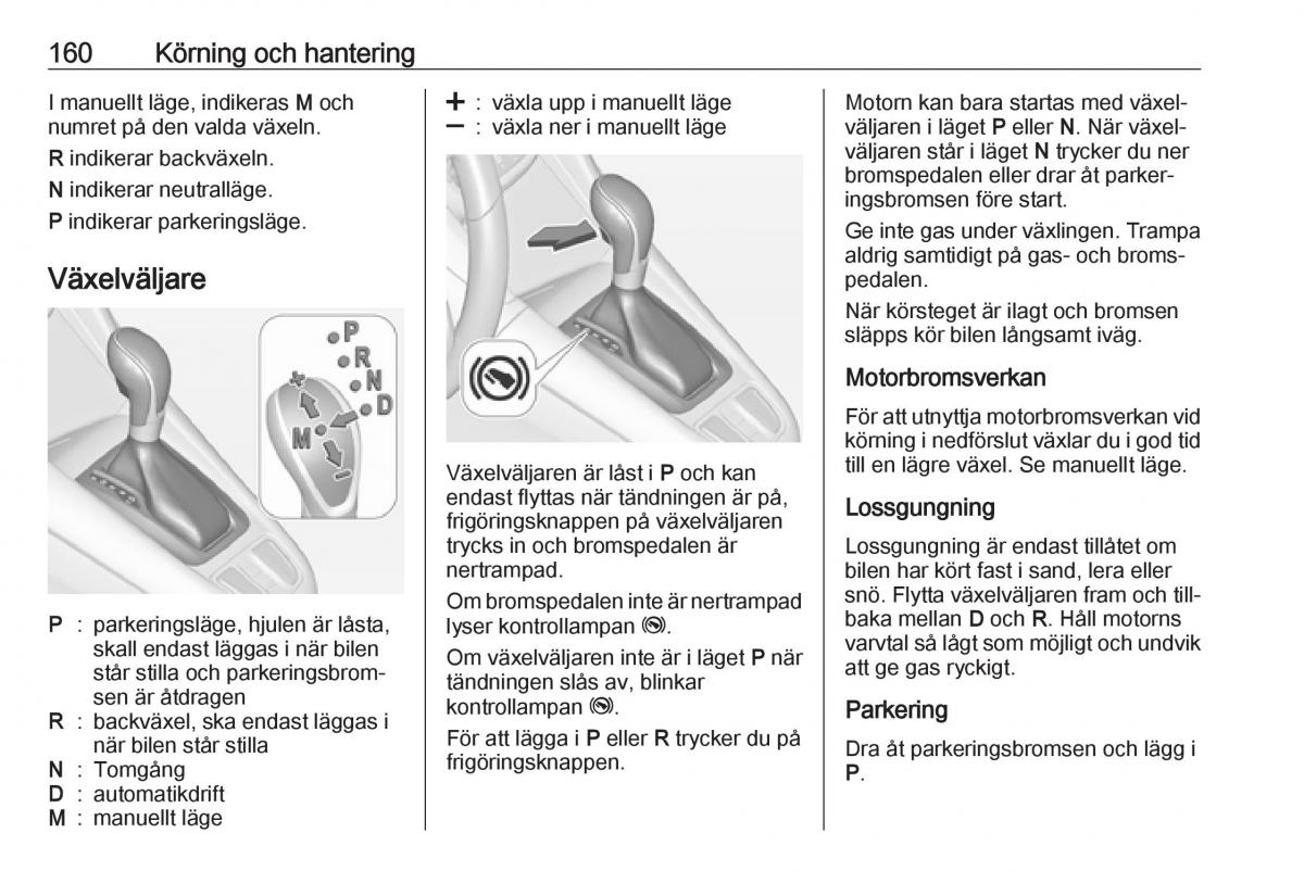 manual  Opel Zafira C FL instruktionsbok / page 162