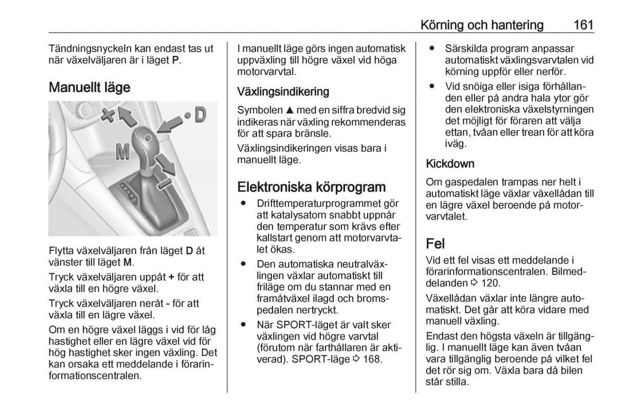 manual  Opel Zafira C FL instruktionsbok / page 163