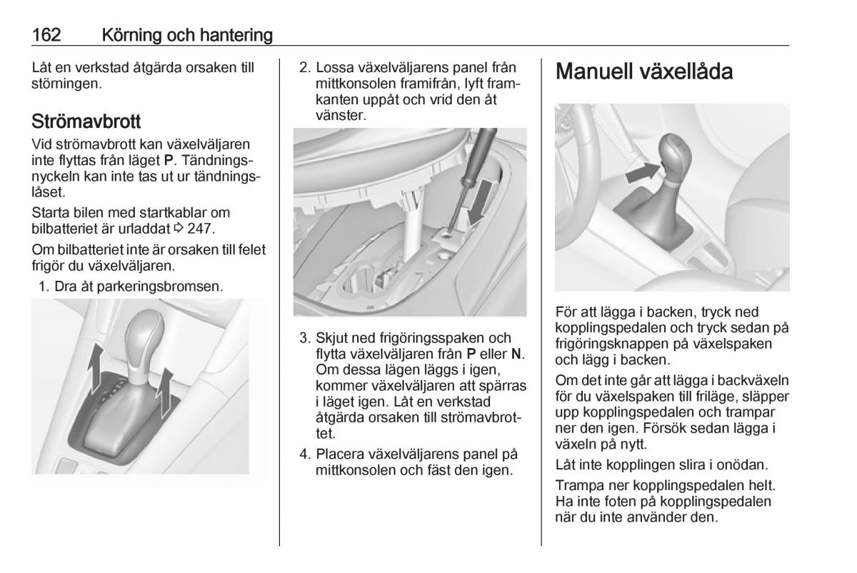 manual  Opel Zafira C FL instruktionsbok / page 164