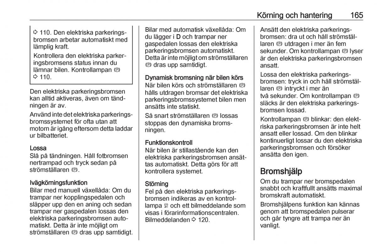 Opel Zafira C FL instruktionsbok / page 167