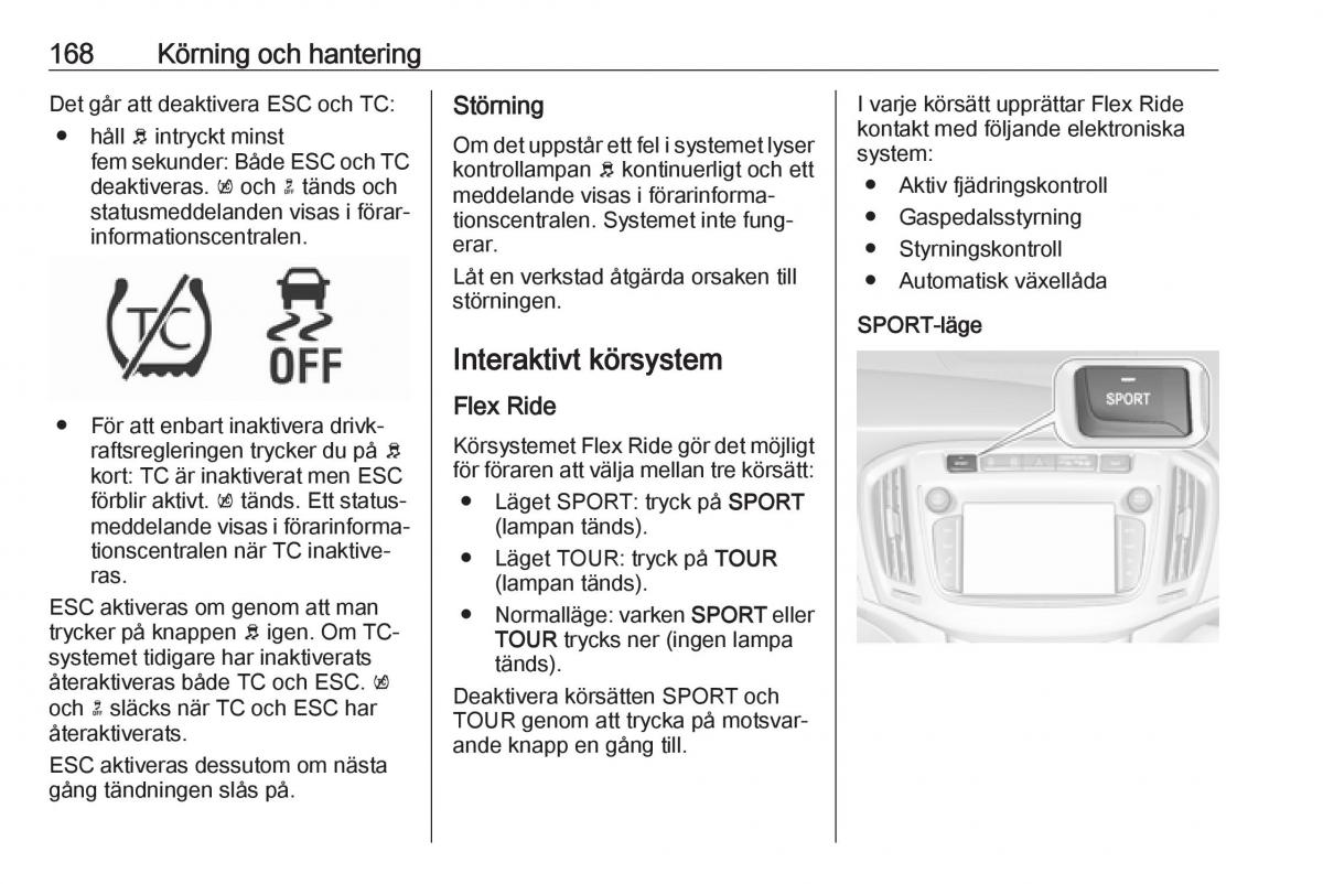 manual  Opel Zafira C FL instruktionsbok / page 170