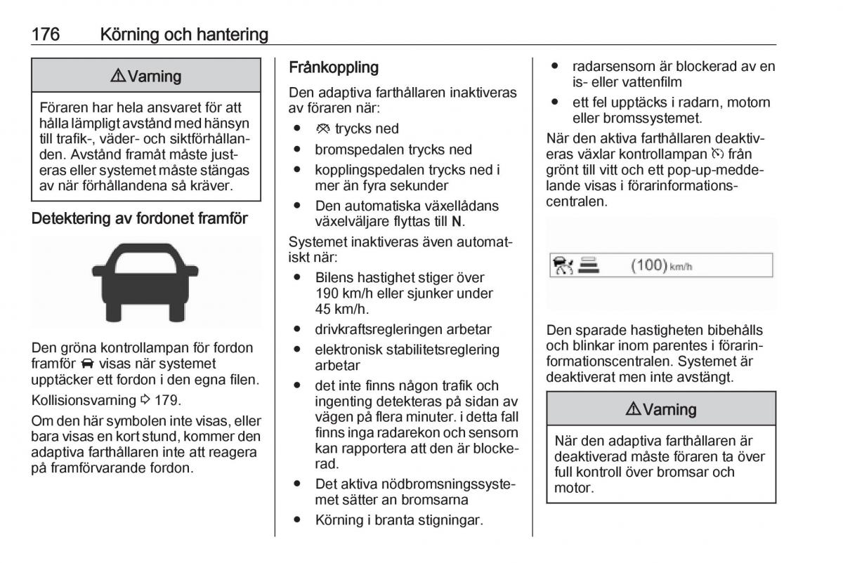 manual  Opel Zafira C FL instruktionsbok / page 178