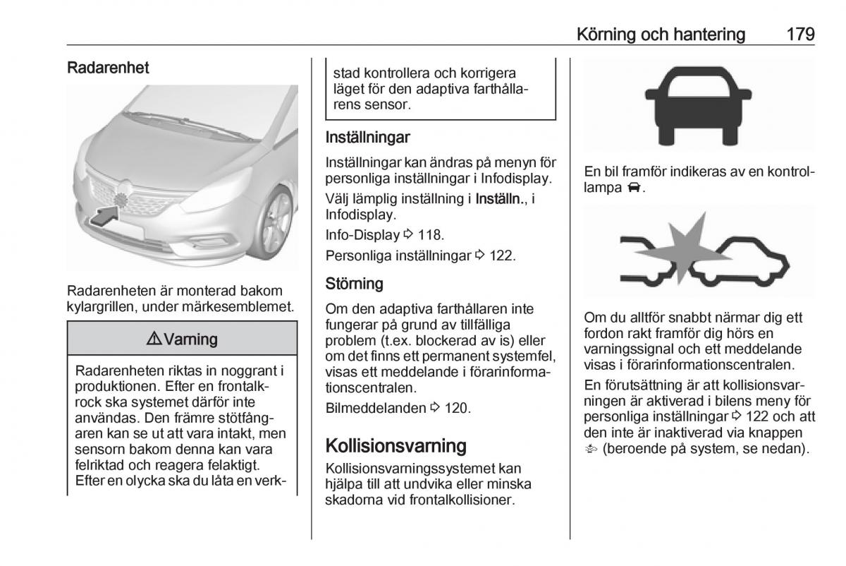 manual  Opel Zafira C FL instruktionsbok / page 181