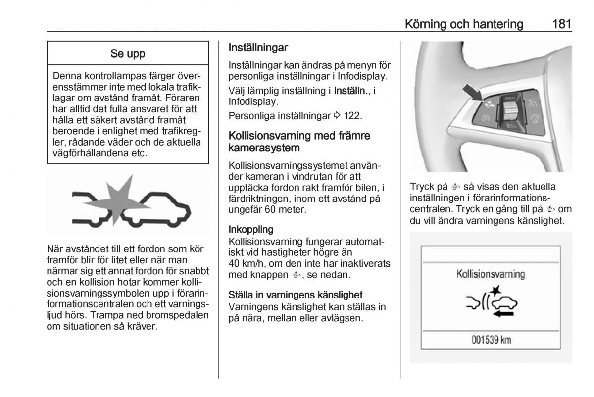 manual  Opel Zafira C FL instruktionsbok / page 183