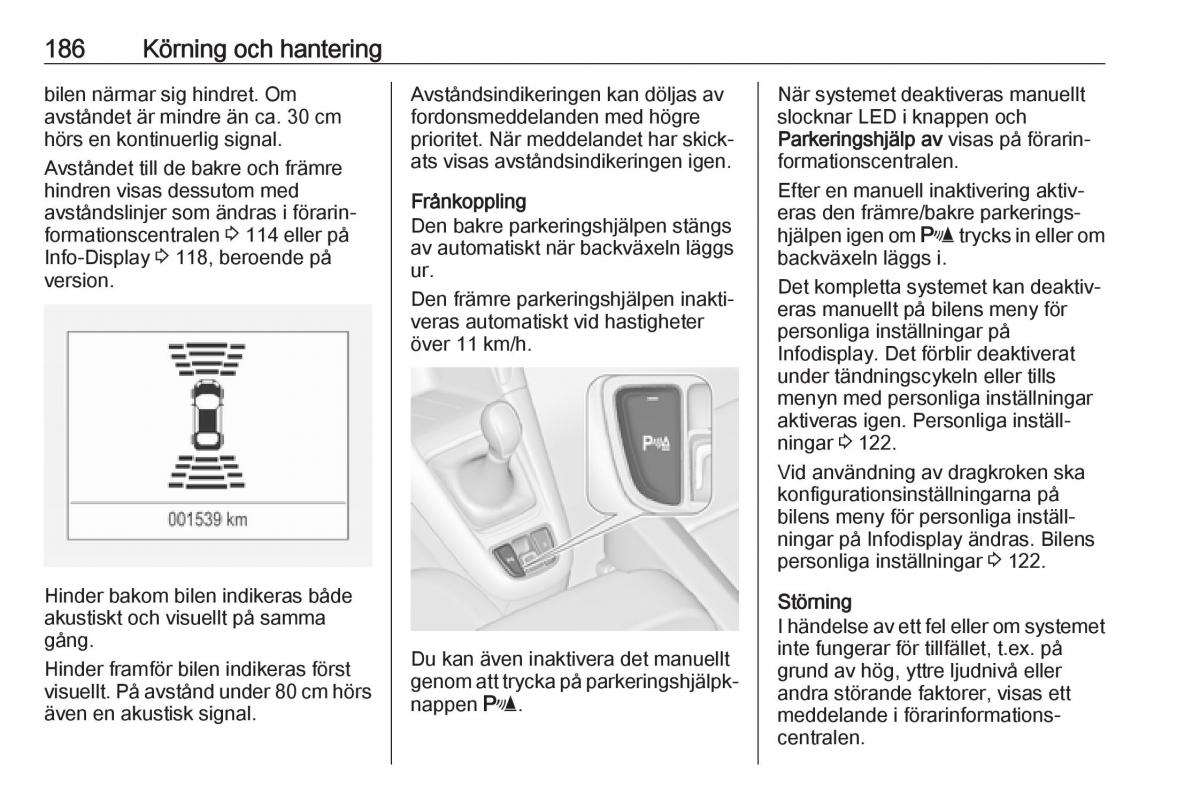 manual  Opel Zafira C FL instruktionsbok / page 188