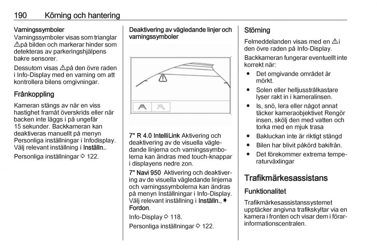 manual  Opel Zafira C FL instruktionsbok / page 192