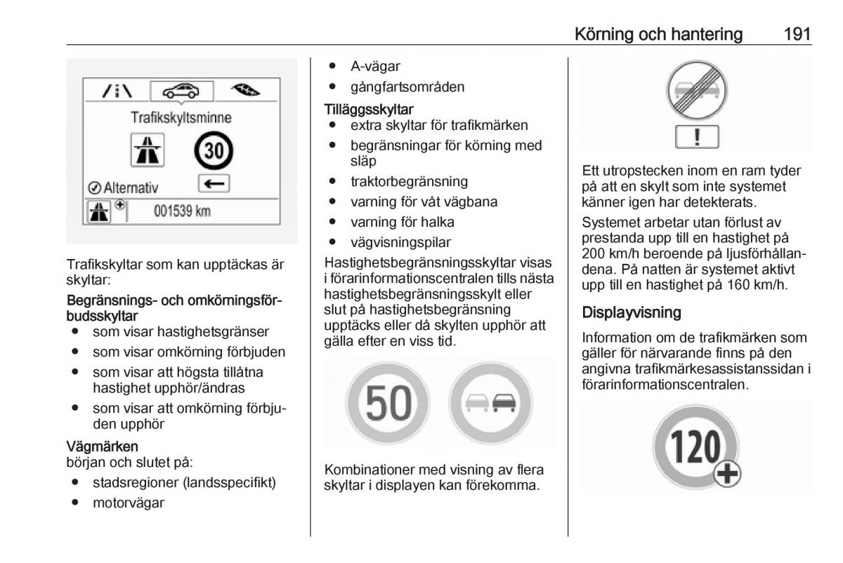 manual  Opel Zafira C FL instruktionsbok / page 193