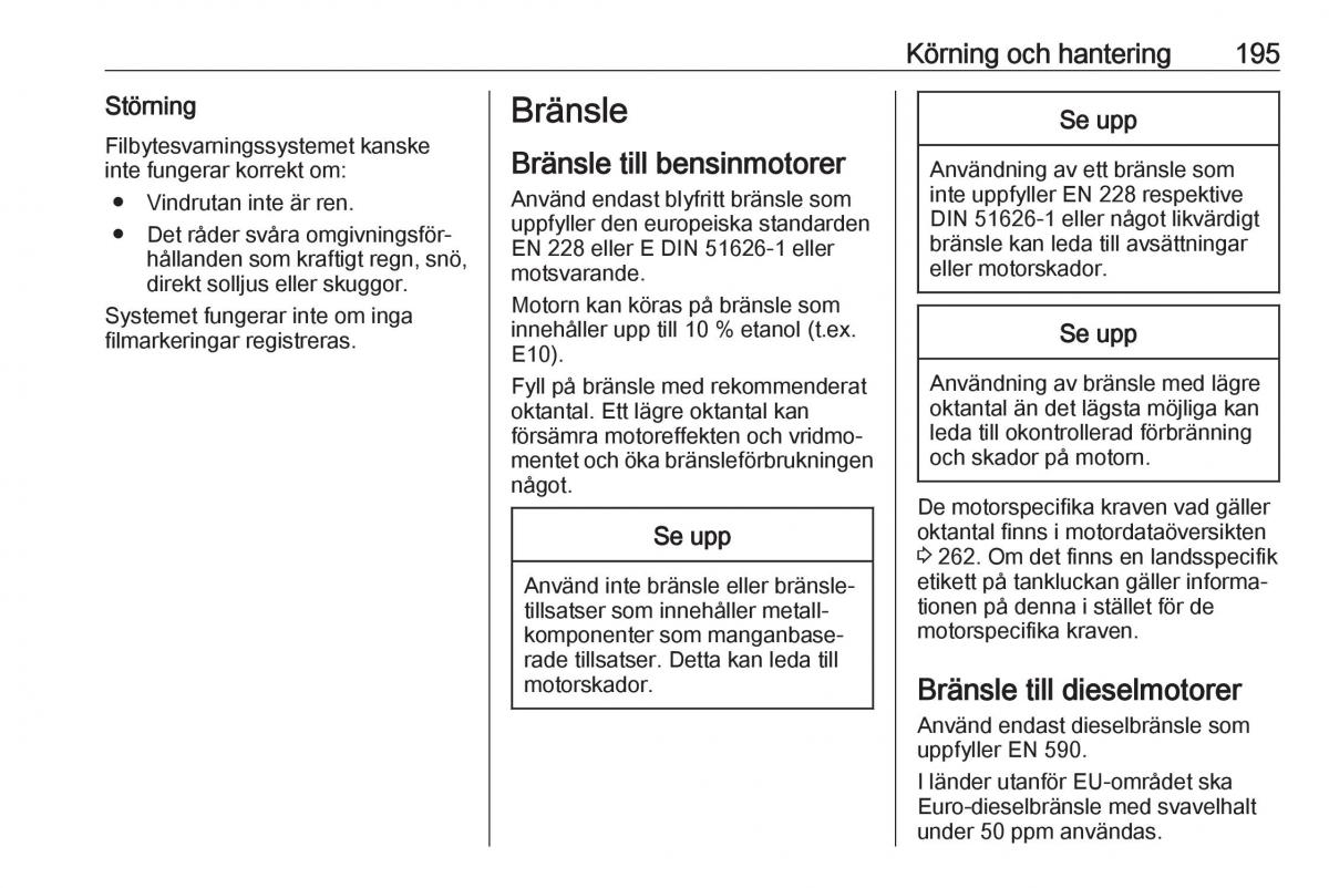 manual  Opel Zafira C FL instruktionsbok / page 197