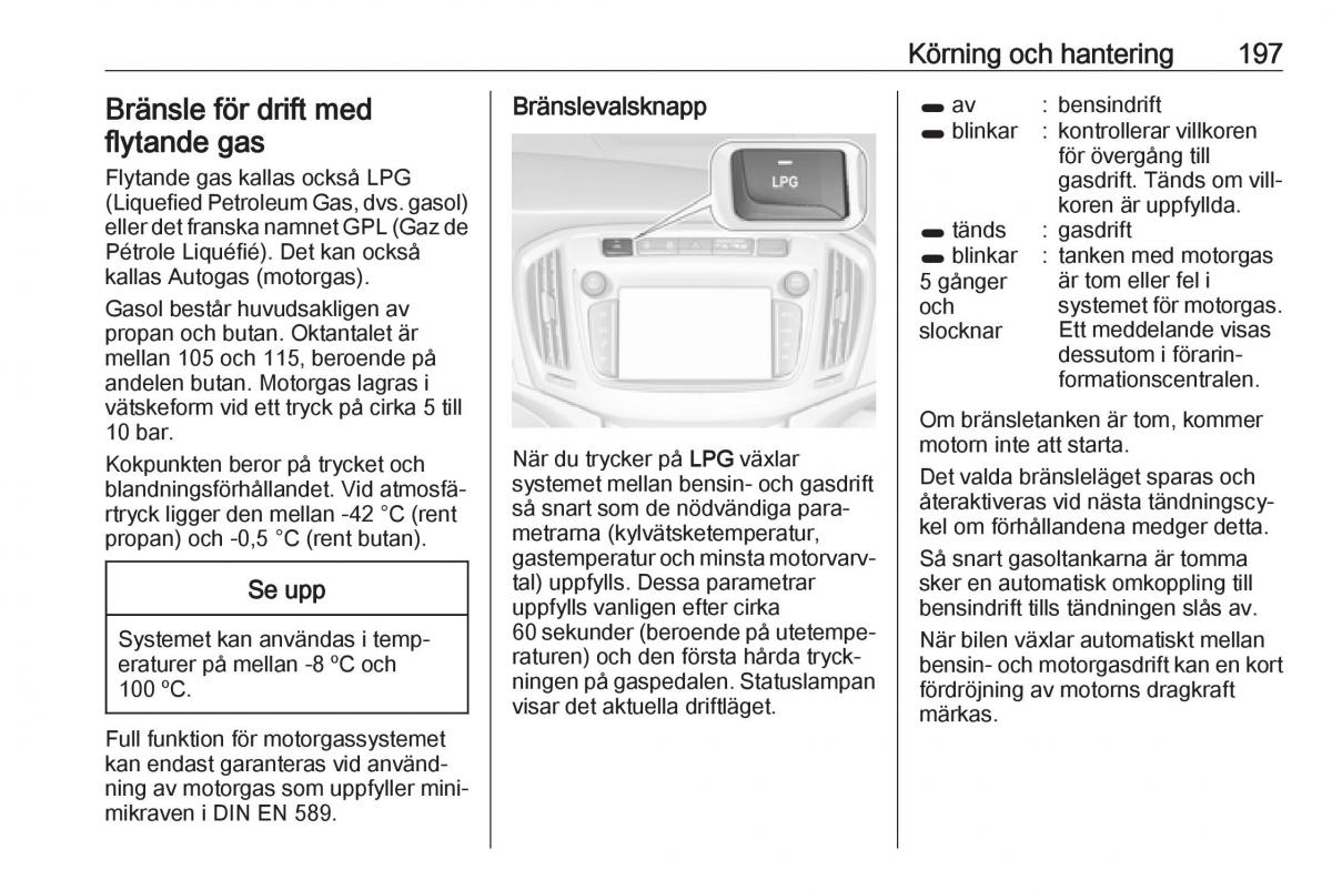 manual  Opel Zafira C FL instruktionsbok / page 199