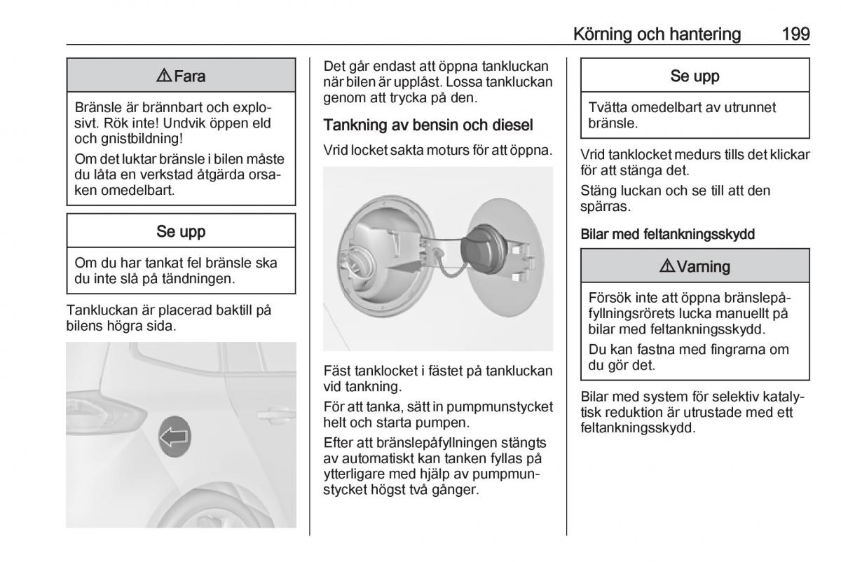 Opel Zafira C FL instruktionsbok / page 201