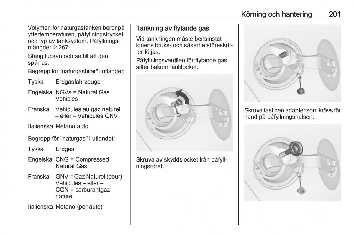 manual  Opel Zafira C FL instruktionsbok / page 203