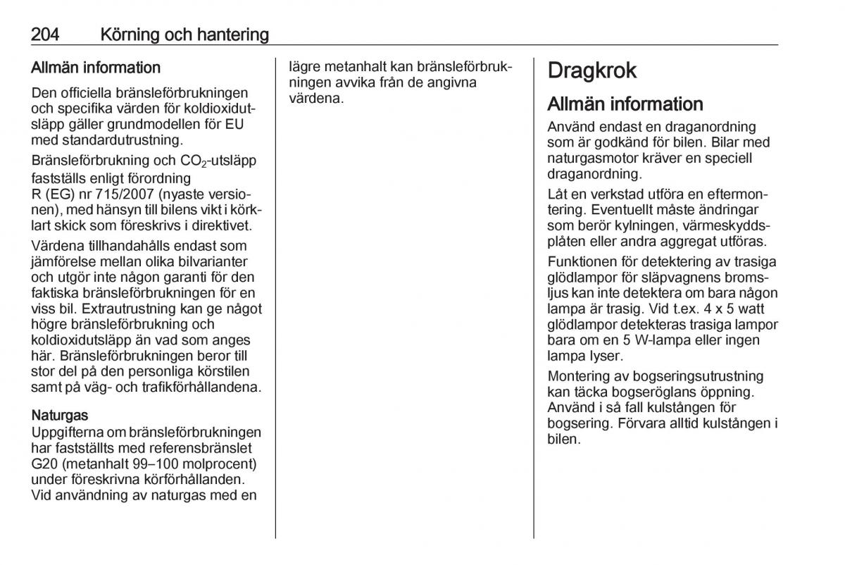 manual  Opel Zafira C FL instruktionsbok / page 206