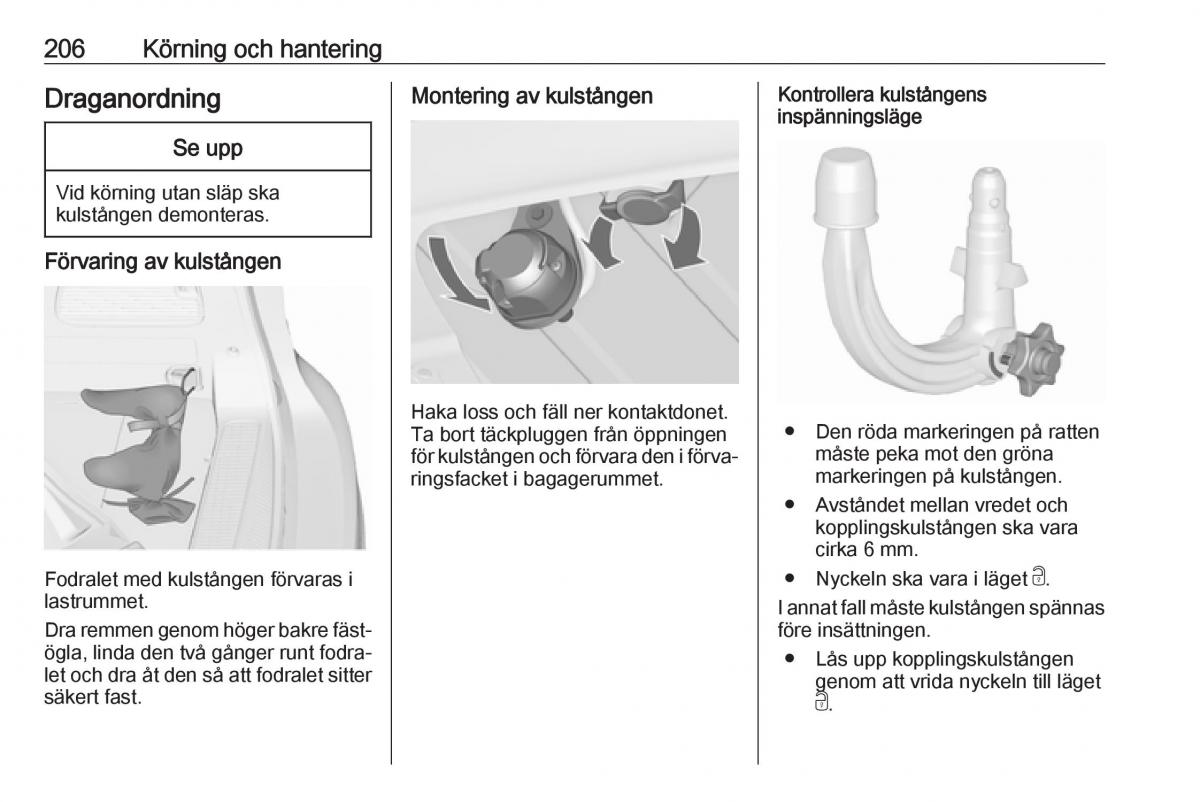 Opel Zafira C FL instruktionsbok / page 208