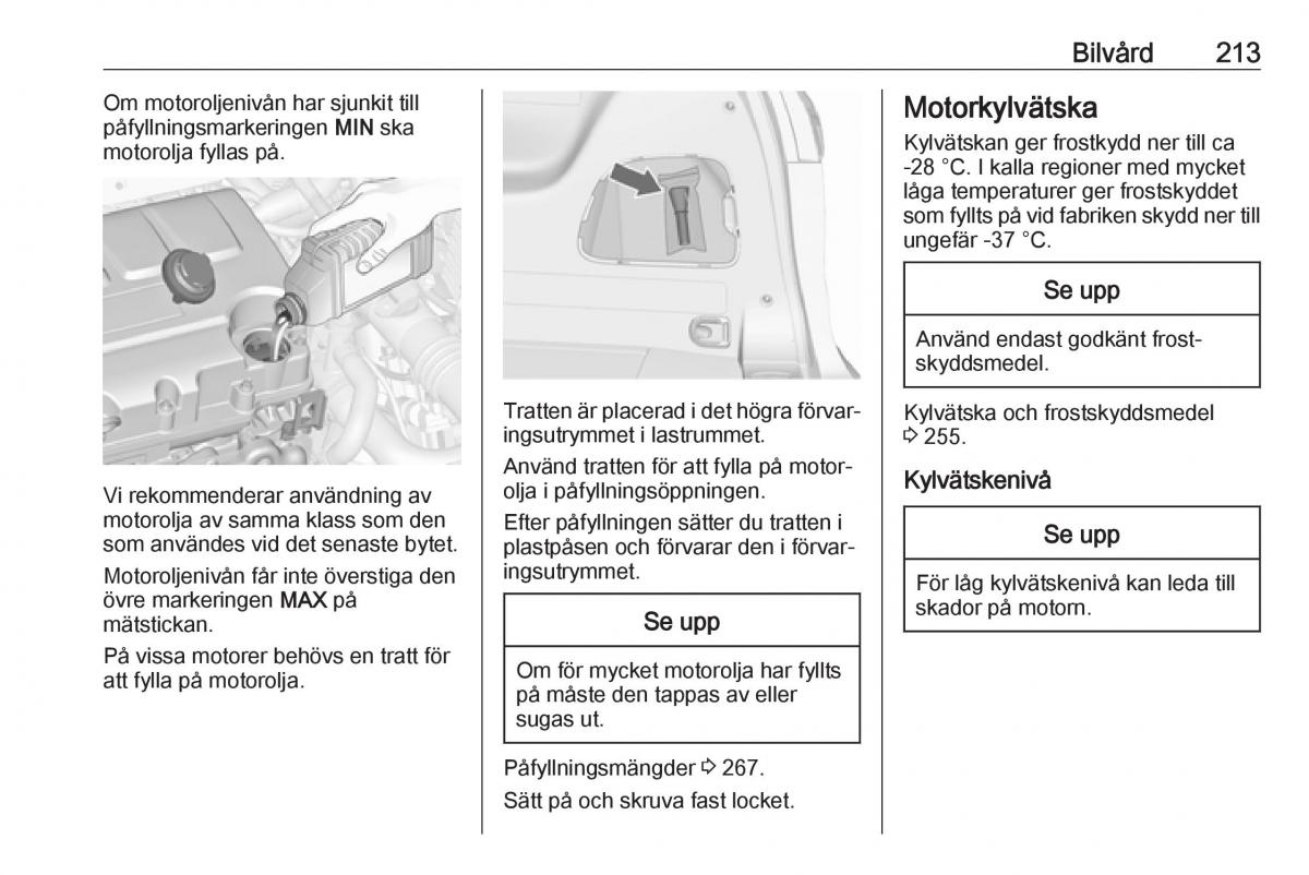 manual  Opel Zafira C FL instruktionsbok / page 215