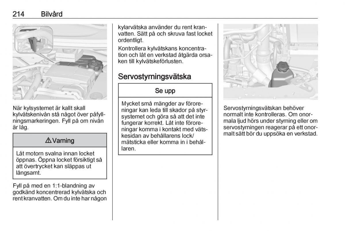 manual  Opel Zafira C FL instruktionsbok / page 216