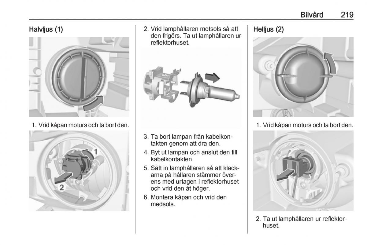 manual  Opel Zafira C FL instruktionsbok / page 221