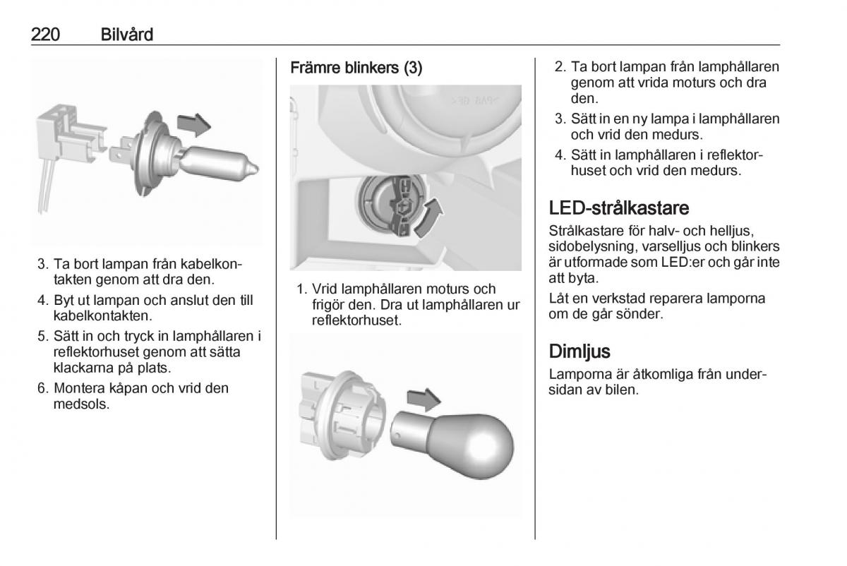 Opel Zafira C FL instruktionsbok / page 222