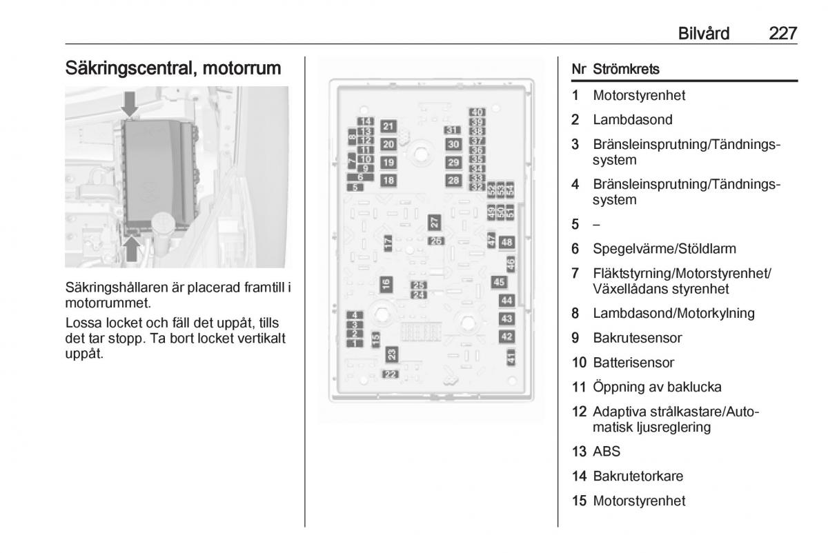 manual  Opel Zafira C FL instruktionsbok / page 229