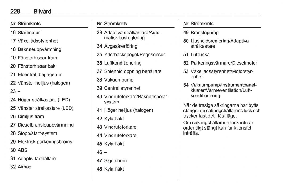 manual  Opel Zafira C FL instruktionsbok / page 230