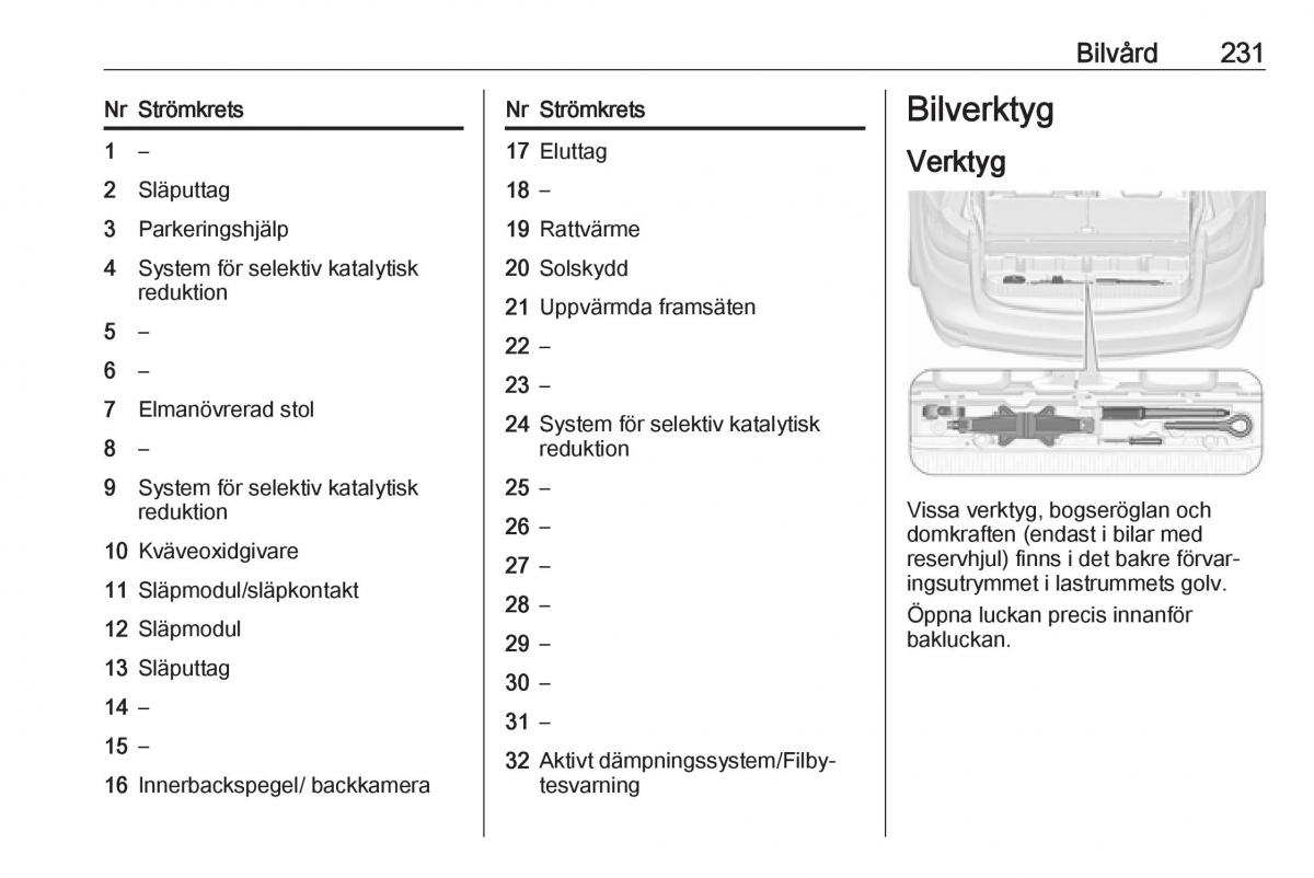 manual  Opel Zafira C FL instruktionsbok / page 233