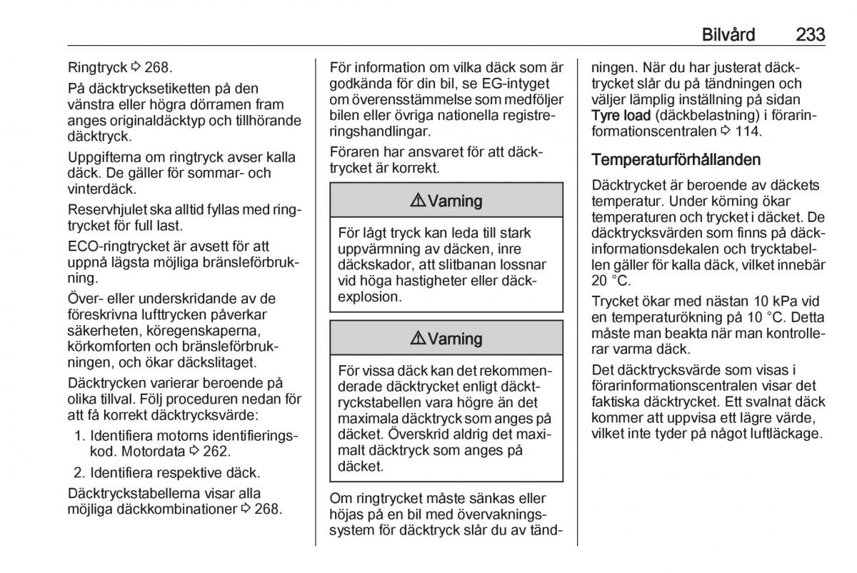 manual  Opel Zafira C FL instruktionsbok / page 235