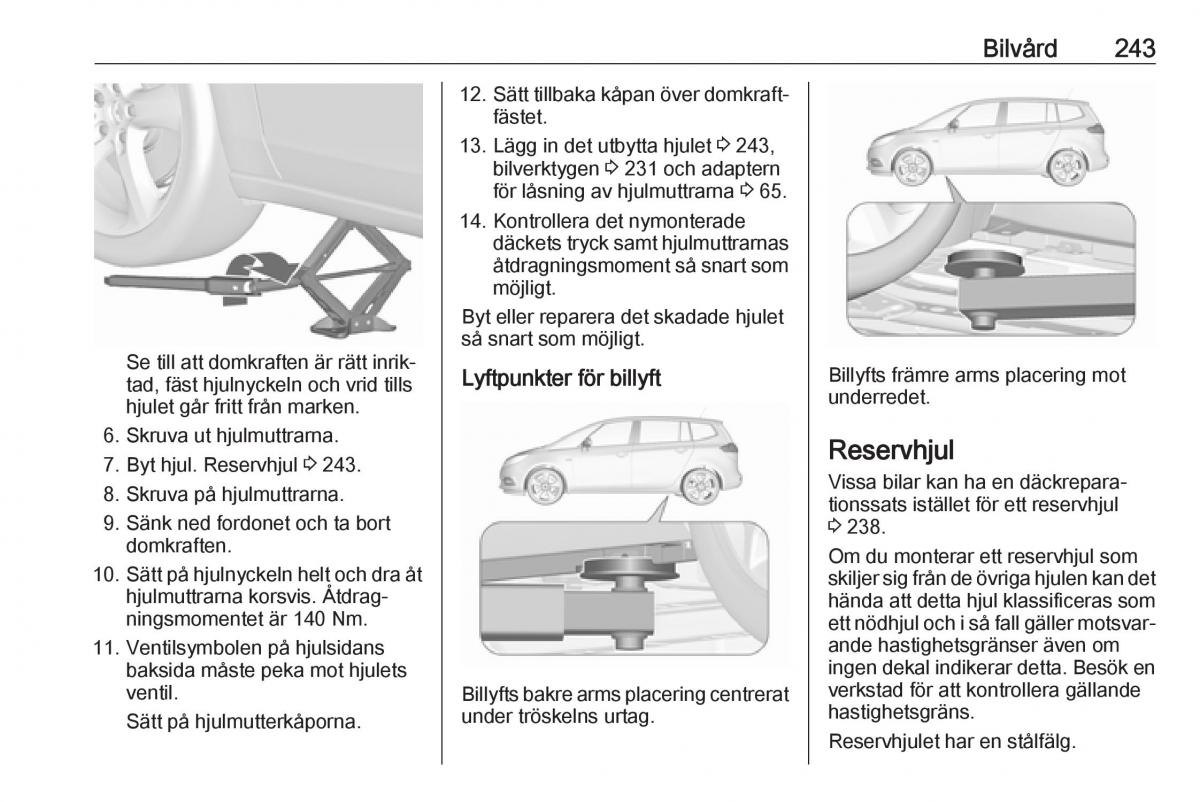 manual  Opel Zafira C FL instruktionsbok / page 245