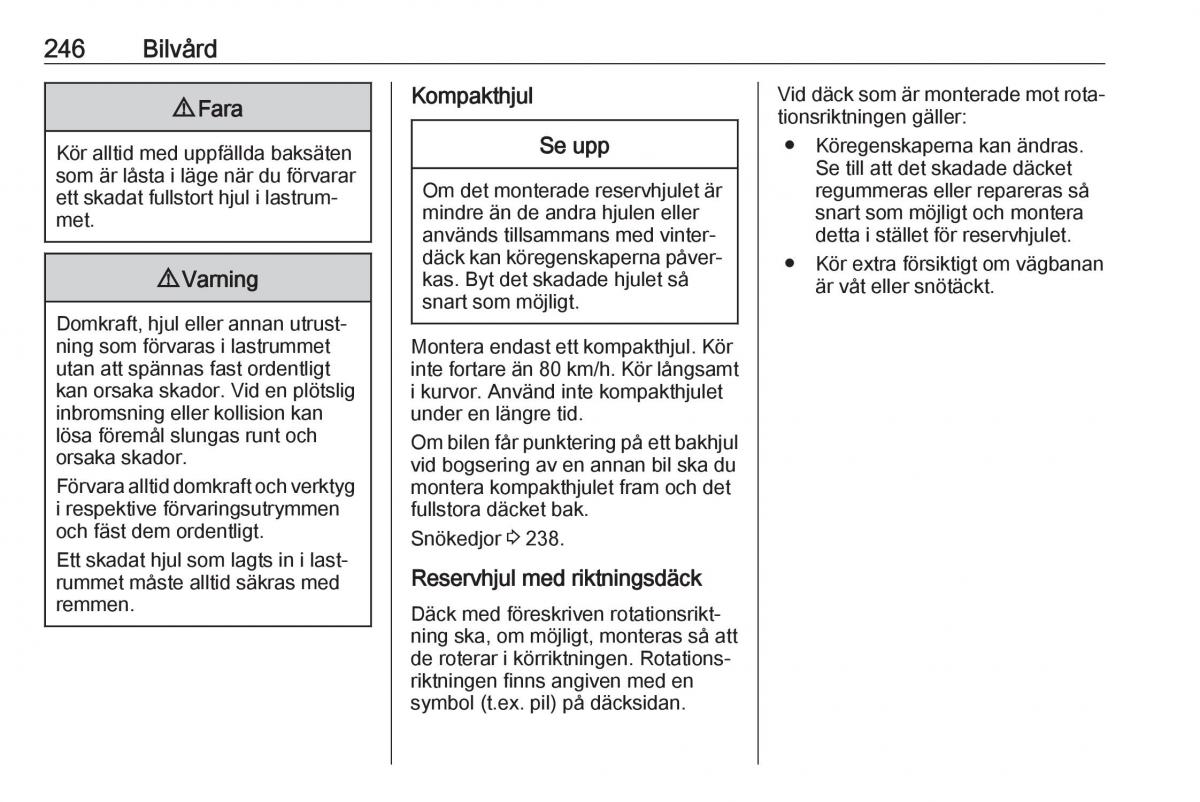 manual  Opel Zafira C FL instruktionsbok / page 248