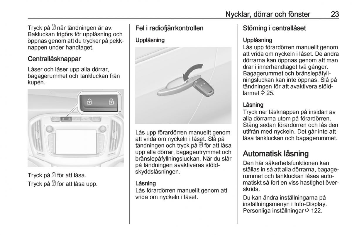 Opel Zafira C FL instruktionsbok / page 25