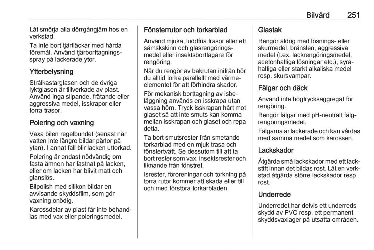 Opel Zafira C FL instruktionsbok / page 253