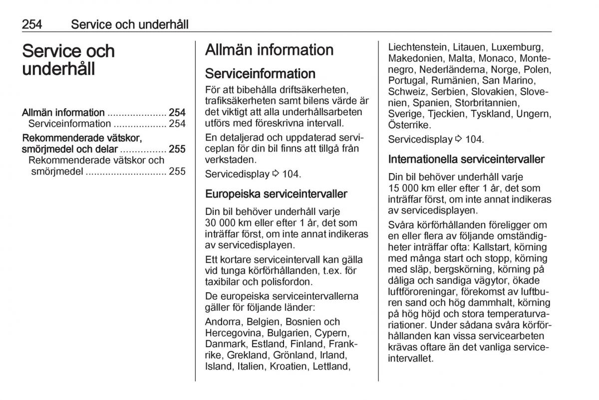 manual  Opel Zafira C FL instruktionsbok / page 256