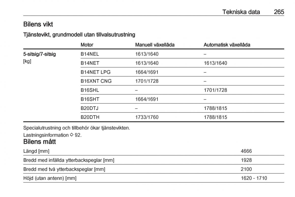 manual  Opel Zafira C FL instruktionsbok / page 267