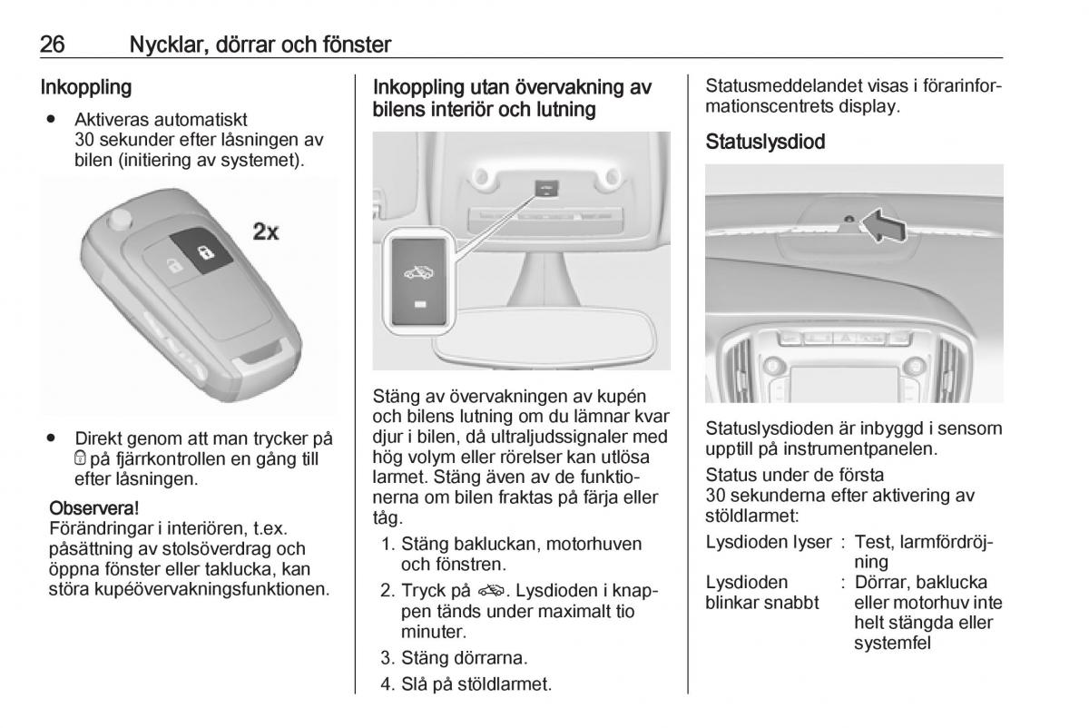 manual  Opel Zafira C FL instruktionsbok / page 28