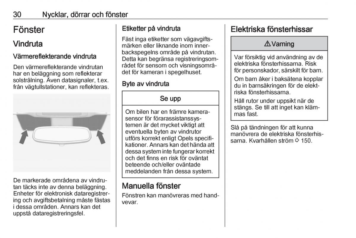 manual  Opel Zafira C FL instruktionsbok / page 32