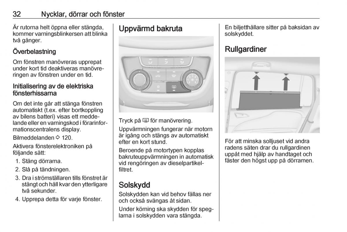 manual  Opel Zafira C FL instruktionsbok / page 34